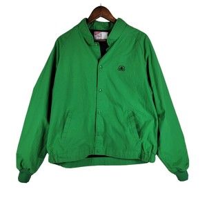 Swingster Vintage Farmer Jacket Coat Pioneer Seed Green Snap Mens Size XL